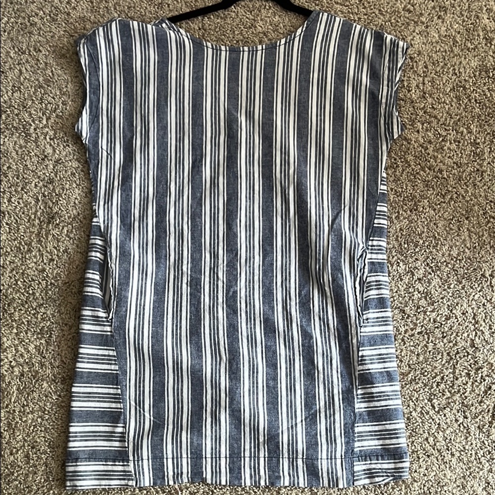 2/$20 Blue and White Boxy Striped Blouse